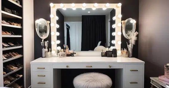 Glamorous Dressing: Creating A Hollywood-Inspired Vanity With Dressing Tables And Stools